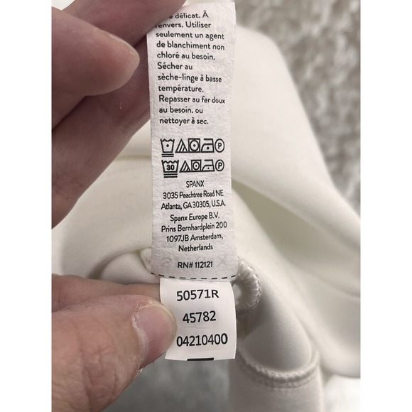 Spanx Air Essentials Women's Medium Cinched Waist T-shirt Dress White Comfort - Picture 5 of 10